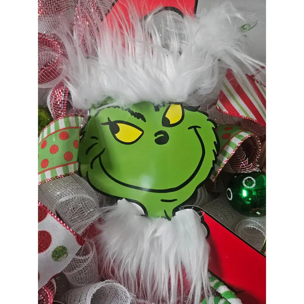 Just Made! Adorable Friendly Grinch Wreath 26x30x7
